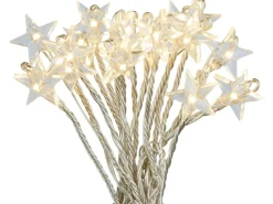 LED Büschellichterkette mit Sternen 120 warmweiße LEDs innen und außen