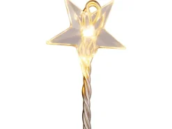 LED Büschellichterkette mit Sternen 80 warmweiße LEDs innen und außen