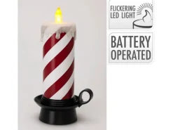 LED Candy Kerze 150 mm x 125 mm x 295 mm Papier/Plastik warmweiß flackernd