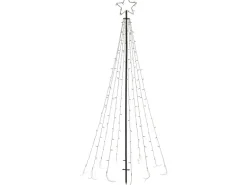 LED Fahnenmast mit Stern 170 LEDs 220 cm Kalt-/Warmweiß Innen & Außen