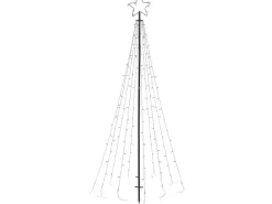 LED Fahnenmast mit Stern 170 LEDs 220 cm Kalt-/Warmweiß Innen & Außen