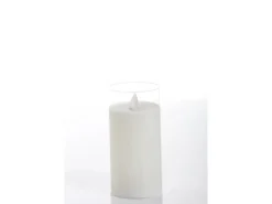 LED Kerze Echtwachs im Glas Puro 7,5 x 15 cm Weiß