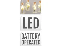 LED Lichterkette 6 Glasflaschen 100 cm 2-fach Sortiert