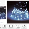 LED Lichterkette 100 kaltweiße LEDs Silberdraht innen batteriebetrieb