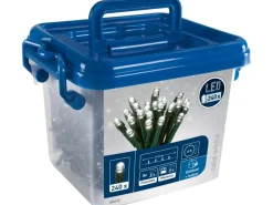 LED Lichterkette 240 LEDs Kaltweiß in Kunststoffbox Grünes Kabel 22,92 m