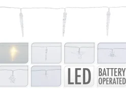 LED Lichterkette 10 LEDs Schneeflocke, Rentier, Stern, Zuckerstange oder Eiszapf