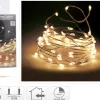 LED Lichterkette 40 warmweiße LEDs Silberdraht innen batteriebetrieb