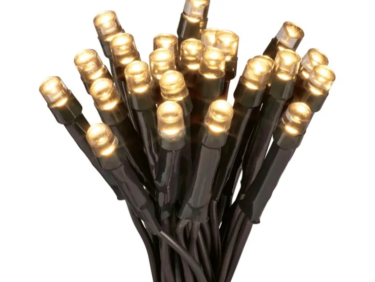 LED Lichterkette 400 warmweiße LEDs in Box grünes Kabel innen und außen