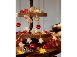 LED Lichterkette Metallkugeln Silber 10 warmweiße LEDs Innen