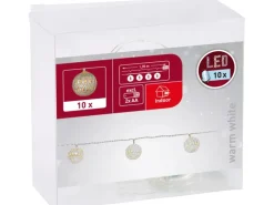 LED Lichterkette Metallkugeln Silber 10 warmweiße LEDs Innen