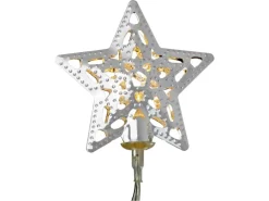 LED Lichterkette Metallstern Silber 10 warmweiße LEDs Innen