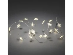 LED Lichterkette transparente Sterne 40 warmweiße LEDs innen