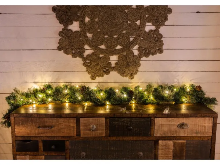 LED Lichterkette Tropfen 50 bernsteinfarbene LEDs Draht Silberfarben innen