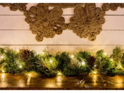 LED Lichterkette Tropfen 50 bernsteinfarbene LEDs Draht Silberfarben innen