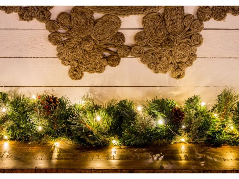 LED Lichterkette Tropfen 50 bernsteinfarbene LEDs Draht Silberfarben innen