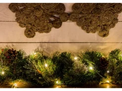 LED Lichterkette Tropfen 50 bernsteinfarbene LEDs Draht Silberfarben innen