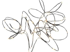 LED Lichterkette Tropfen 100 bernsteinfarbene LEDs Draht Schwarz innen