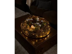 LED Lichterkette Tropfen 100 bernsteinfarbene LEDs Draht Schwarz innen