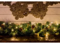 LED Lichterkette Tropfen 100 bernsteinfarbene LEDs Draht Schwarz innen