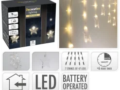 LED Lichterketten-Gardine mit 83 LEDs Timerfunktion 2 m