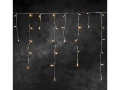 LED Lichtervorhang Eisregen 336 bernsteinfarbene LEDs innen und außen