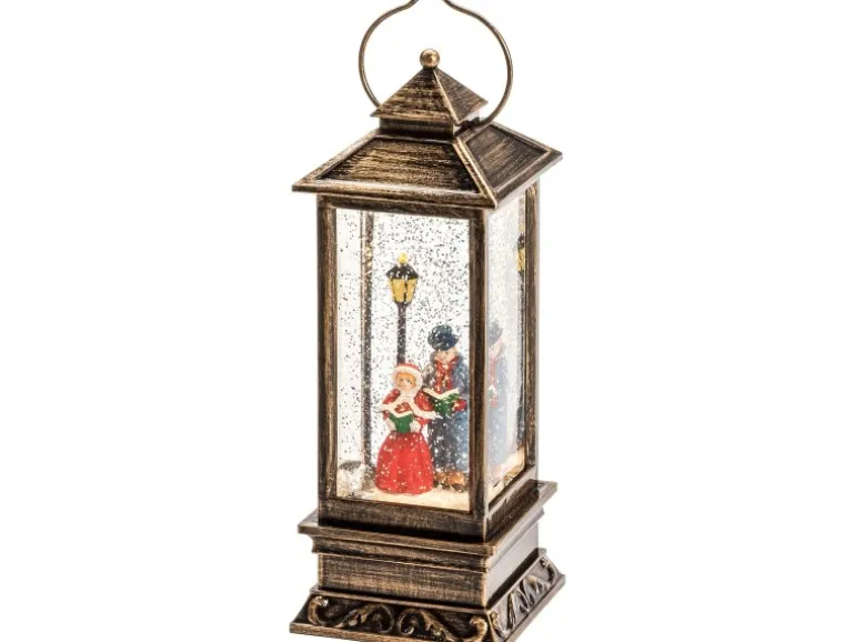 LED Schneelaterne Charles Dickens Style mit 5h Timer wassergefüllt