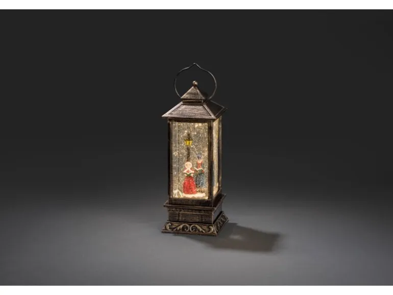 LED Schneelaterne Charles Dickens Style mit 5h Timer wassergefüllt