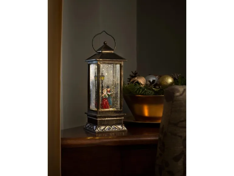 LED Schneelaterne Charles Dickens Style mit 5h Timer wassergefüllt