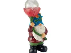 LED Solar-Dekoleuchte Zwerg 10 cm x 8,5 cm x 24 cm Rot