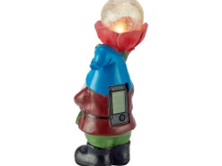 LED Solar-Dekoleuchte Zwerg 10 cm x 8,5 cm x 24 cm Rot