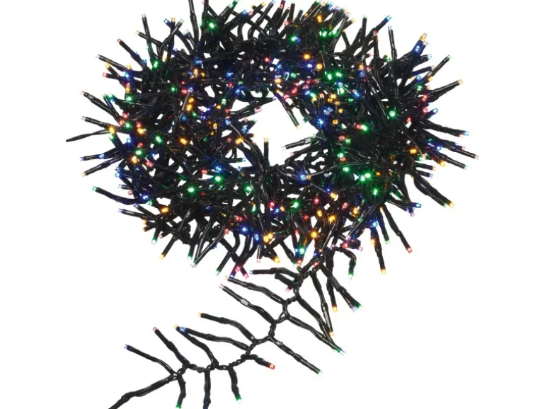 LED-Büschellichterkette 1.152 LEDs Bunt Schwarzes Kabel 11,2 m