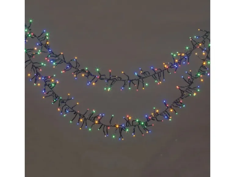 LED-Büschellichterkette 1.152 LEDs Bunt Schwarzes Kabel 11,2 m