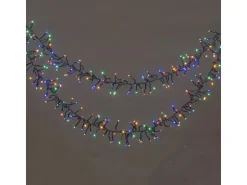 LED-Büschellichterkette 576 LEDs Bunt Schwarzes Kabel 7,2 m