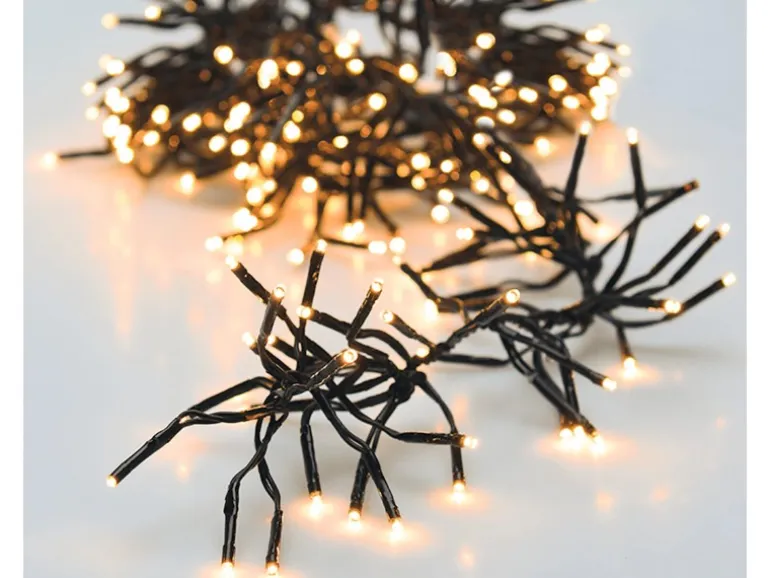 LED-Cluster-Lichterkette 21,8 m Schwarz