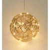 LED-Dekokugel Eisen 20 cm x 20 cm Gold