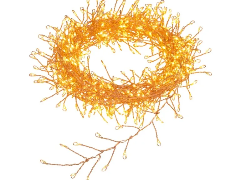 LED-Draht-Büschellichterkette 720 LEDs Warmweiß Transparentes Kabel 13 m