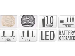 LED-Lichterkette 10 LED 3,8 m Farbauswahl