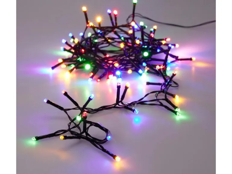 LED-Lichterkette 96 LED Schwarzer Kabel Bunt