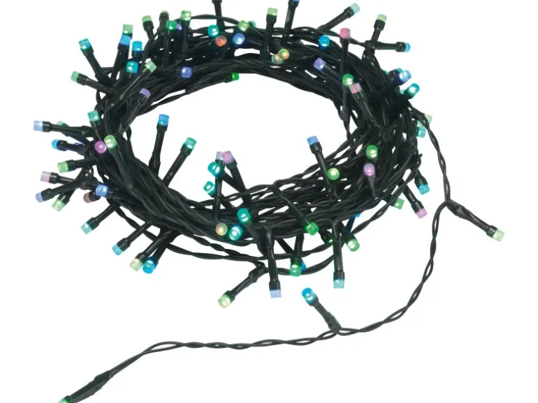 LED-Lichterkette 96 LEDs Bunt Grünes Kabel 14,5 m