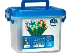 LED-Lichterkette 140 LEDs Bunt in Kunststoffbox Grünes Kabel 15,42 m