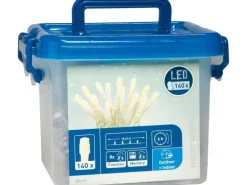 LED-Lichterkette 140 LEDs Warmweiß in Kunststoffbox Transparentes Kabel 15,42 m