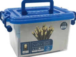 LED-Lichterkette 400 LEDs Warmweiß in Kunststoffbox Schwarzes Kabel 34,92 m