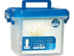 LED-Lichterkette 240 LEDs Warmweiß in Kunststoffbox Transparentes Kabel 22,92 m