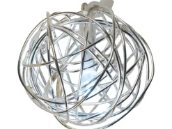 LED-Lichterkette Drahtkugel Silber Batteriebetrieben