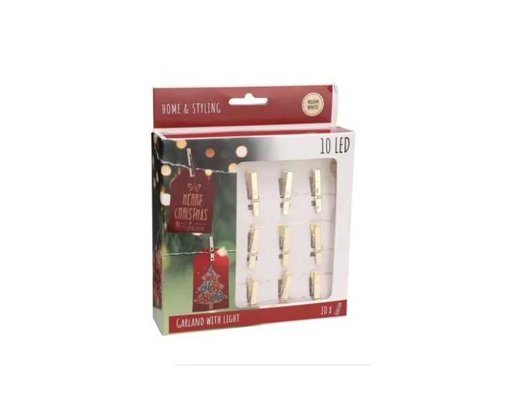 LED-Lichterkette mit Clips 20 LEDs Gold-Silber 2-fach Sortiert