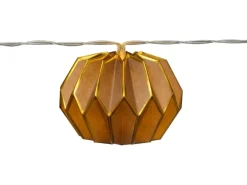 LED-Lichterkette Papierblumen Braun 10 LEDs Warmweiß Transparentes Kabel 1,55 m