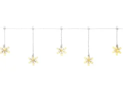 LED-Lichterkette Schneeflocken 35 LEDs Warmweiß Transparentes Kabel 6,2 m