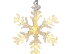 LED-Lichterkette Schneeflocken 35 LEDs Warmweiß Transparentes Kabel 6,2 m