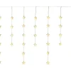 LED-Lichtervorhang mit Sternen 40 LEDs Warmweiß Transparentes Kabel 6,4 m