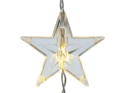 LED-Lichtervorhang mit Sternen 64 LEDs Warmweiß Transparentes Kabel 2,5 m